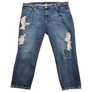 Lauren Ralph Lauren Jeans Womens Size 18W Lace Patchwork Tapered Ankle Classic